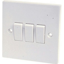 Dencon 10A 3 Gang 2 Way Switch To BS3676 - White - One Size