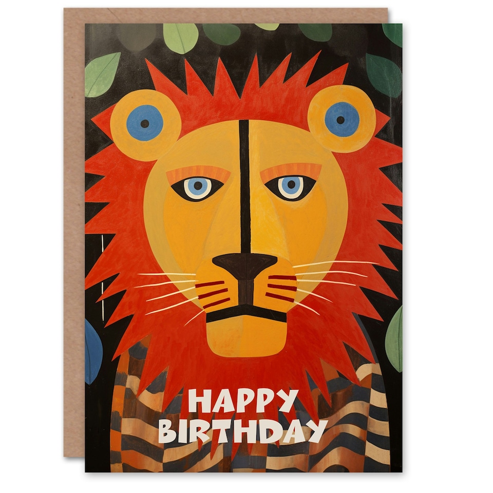 image 1 of Lion Jungle Animal Boy Child Kids Birthday Card