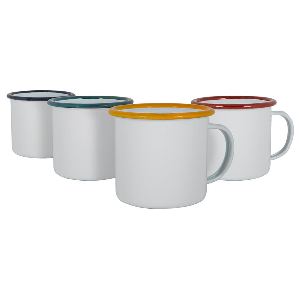 image 1 of Argon Tableware White Enamel Espresso Cups - 130ml - 4 Colours | Multi | 4 Colours