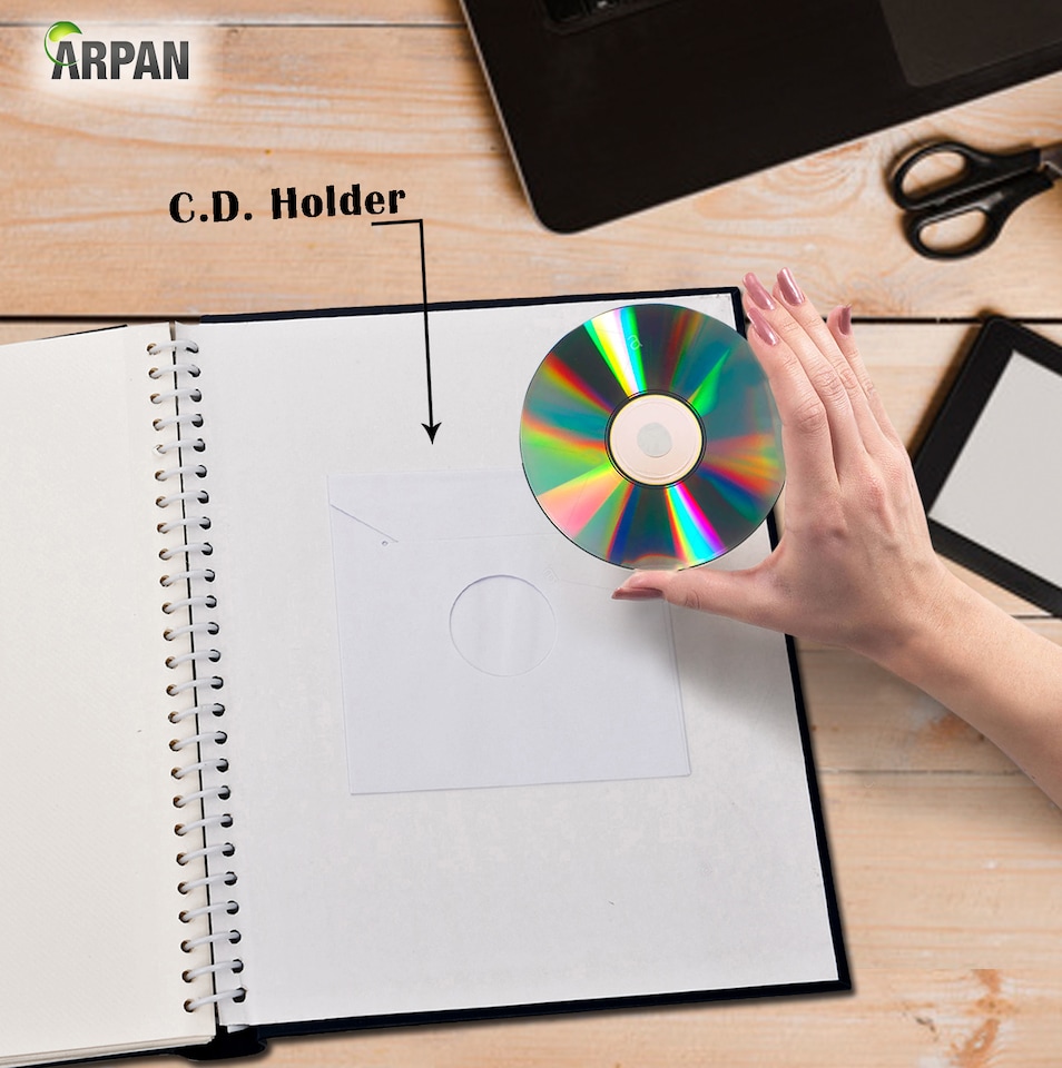 image 1 of ARPAN Self-Adhesive Photo Album – 20 Sheets / 40 Sides Spiral Bound Memory Book – Sticky Page Scrapbook Album for Various Sized Photos, Keepsakes & Special Memories