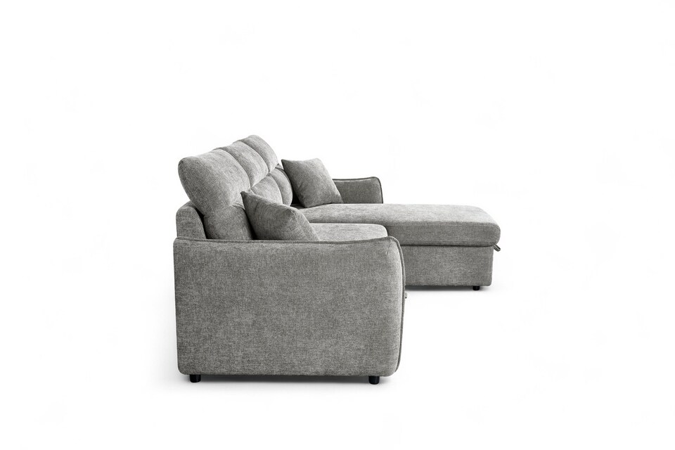 image 1 of Grey Chenille Fabric 2C1 Corner Sofabed with Storage ARCHIE