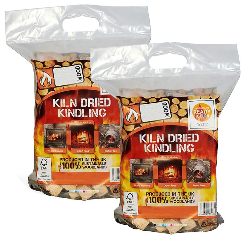 image 1 of 2 Bags of 2-3kg Firewood Logs Kiln Dried Kindling Net Easy To Light & Ready To Burn