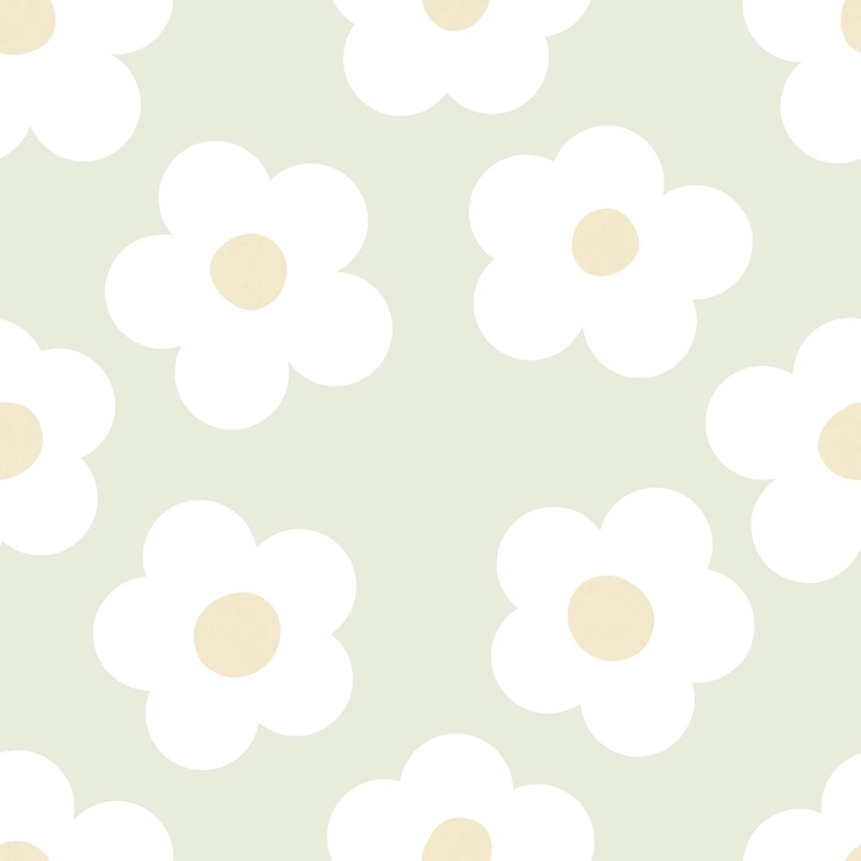 image 1 of Ditsy Daisy Wallpaper in Soft Green | Green | Soft Green