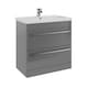 image 1 of Bathroom 2-Drawer Floor Standing Vanity Unit with Mid Depth Ceramic Basin 800mm Wide - Storm Grey Gloss  - Brassware Not Included | Grey | Grey | 1