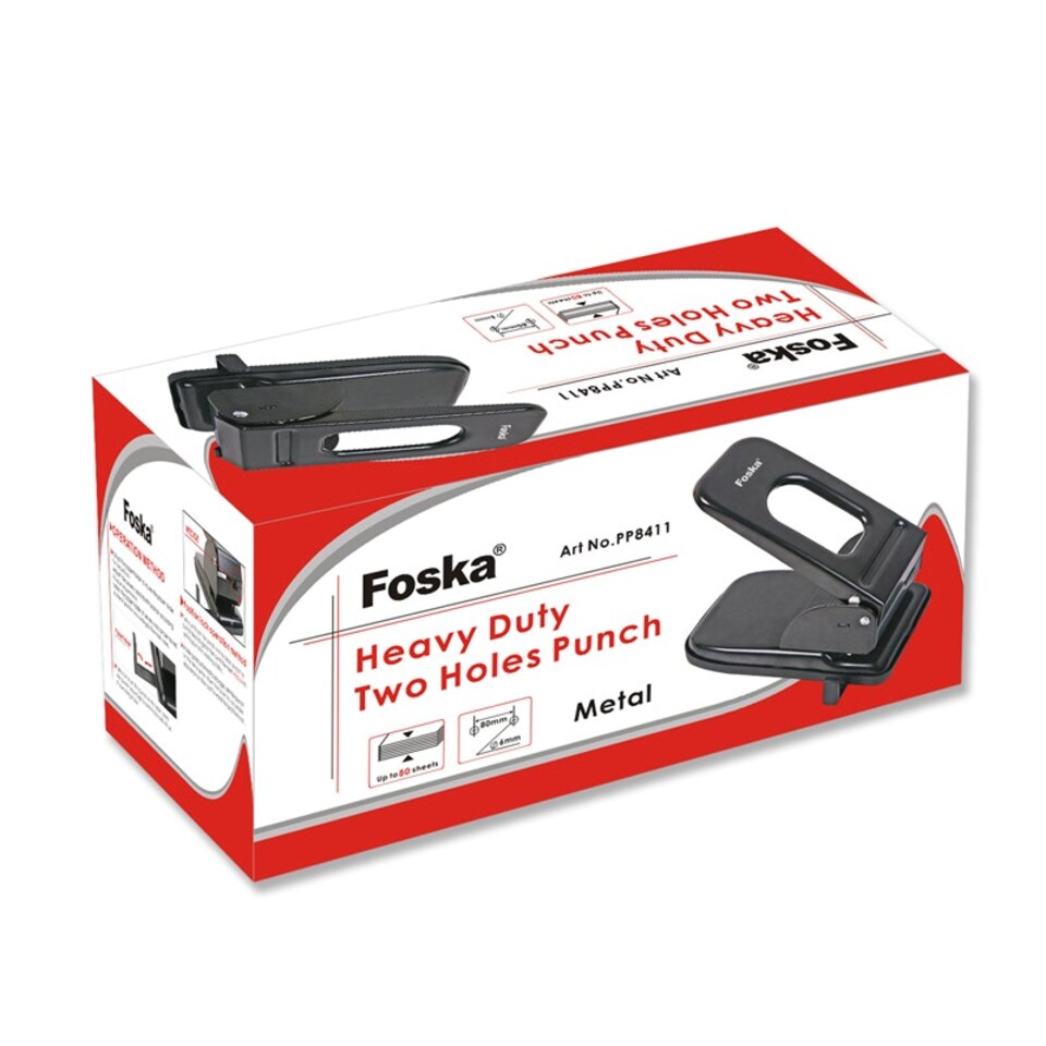 image 1 of Heavy Duty Two Hole Puncher with Measuring Guide
