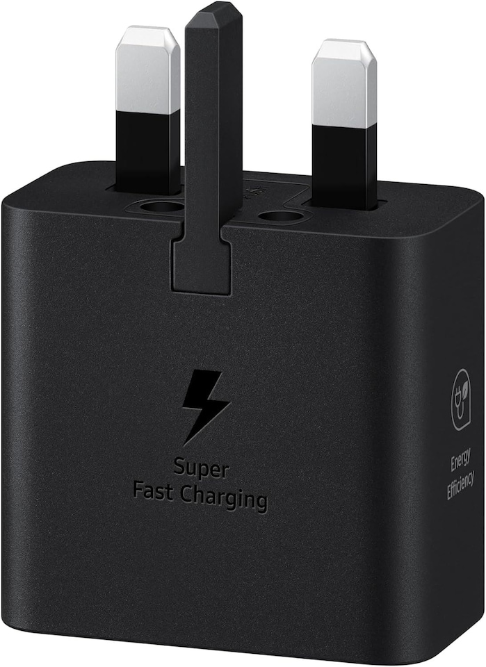 image 1 of Samsung 3 Amp 25W USB C UK Mains Charger with USB C to C Cable Black - EF-T2510XBEGGB