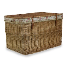 Large Light Steamed Storage Basket with Garden Rose Lining | Multi | Garden Rose | L