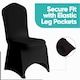 image 8 of Chair Cover Spandex Polyester Stretch Fabric Dining Slipcovers - 10pcs
