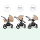 image 4 of Stomp Luxe 2-in-1 Pram – Birth to Approx. 4 Years, Foldable, All-Terrain, Rain Cover, Footmuff, Puncture-Proof Wheels & More (Black/Desert/Tan)
