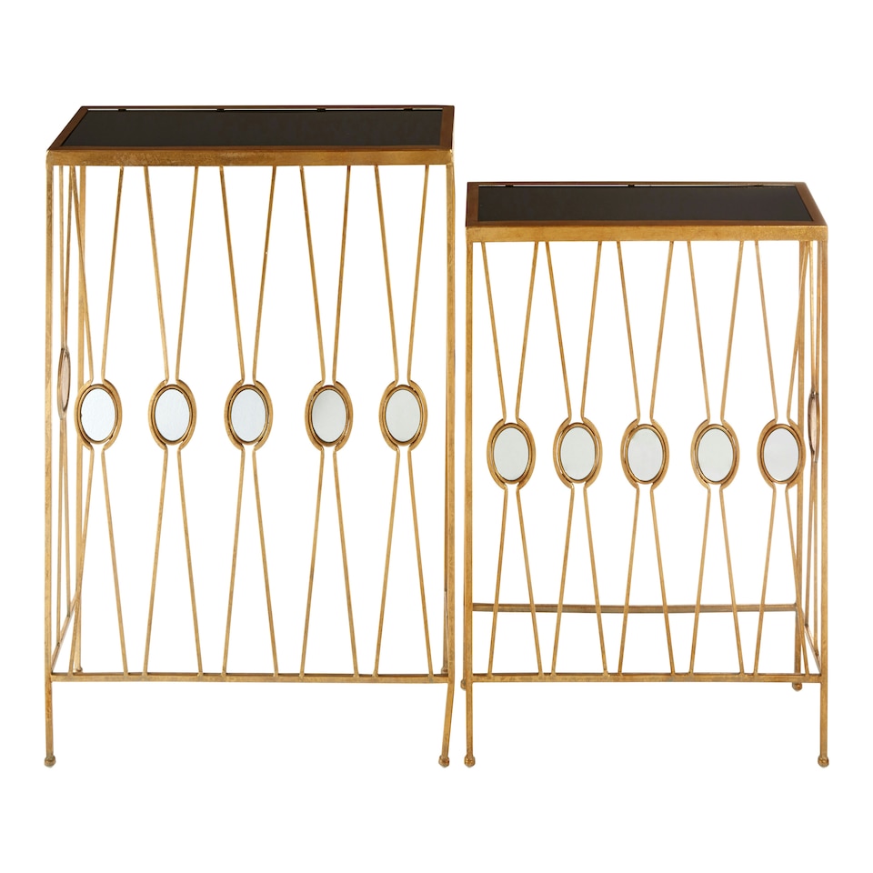 image 1 of Interiors by Premier Durable Set Of 2 Rectangular Console Tables, Stylish Hallway Table, Easily Maintained Modern Console Table Gold