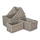 image 1 of Set of 4 Grey Wash Unlined Willow Storage Baskets | Brown | Brown | Not provided | 4