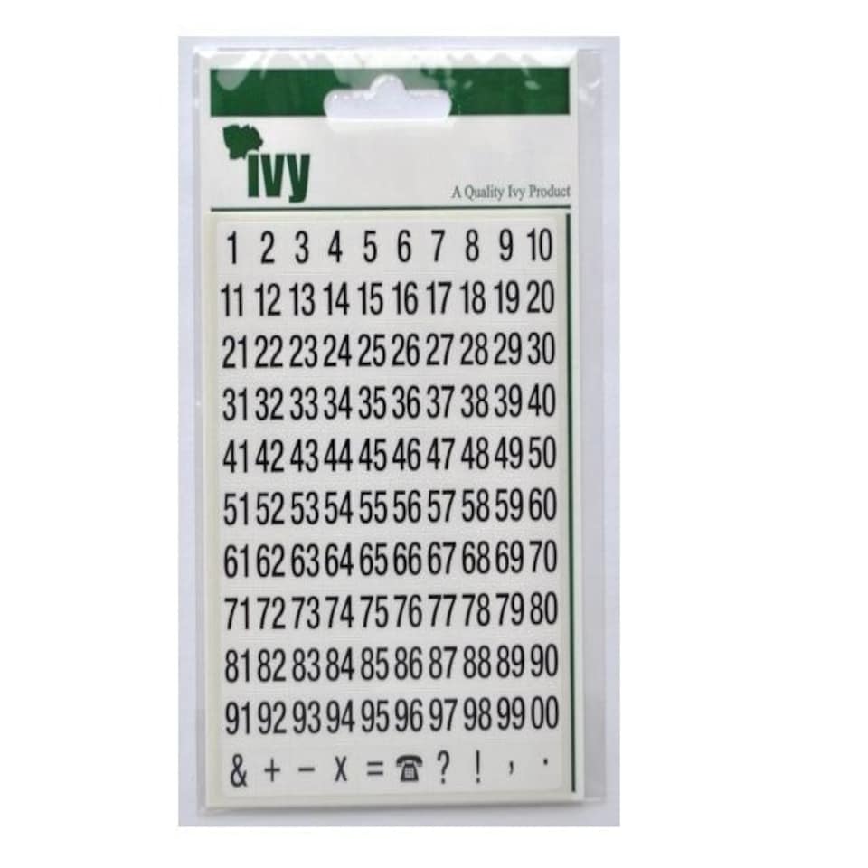 image 1 of IVY SELF ADHESIVE NUMBERS 1-99 231041