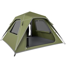 Outsunny Pop Up Tent Waterproof Camping Tents 2-3 People Green | Green | Army Green