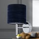 image 4 of Brea - Chrome Wall Light with Navy Blue Crushed Velvet Shade | Chrome | Blue | 1