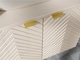 image 7 of Wall Hung Vanity Unit 600mm Bathroom Cabinet Ribbed Beige White Countertop Cara