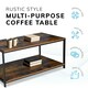 image 4 of Coffee Table Rustic Wooden Brown Grain Finish Living Room Storage Shelf 2 Tier Brown