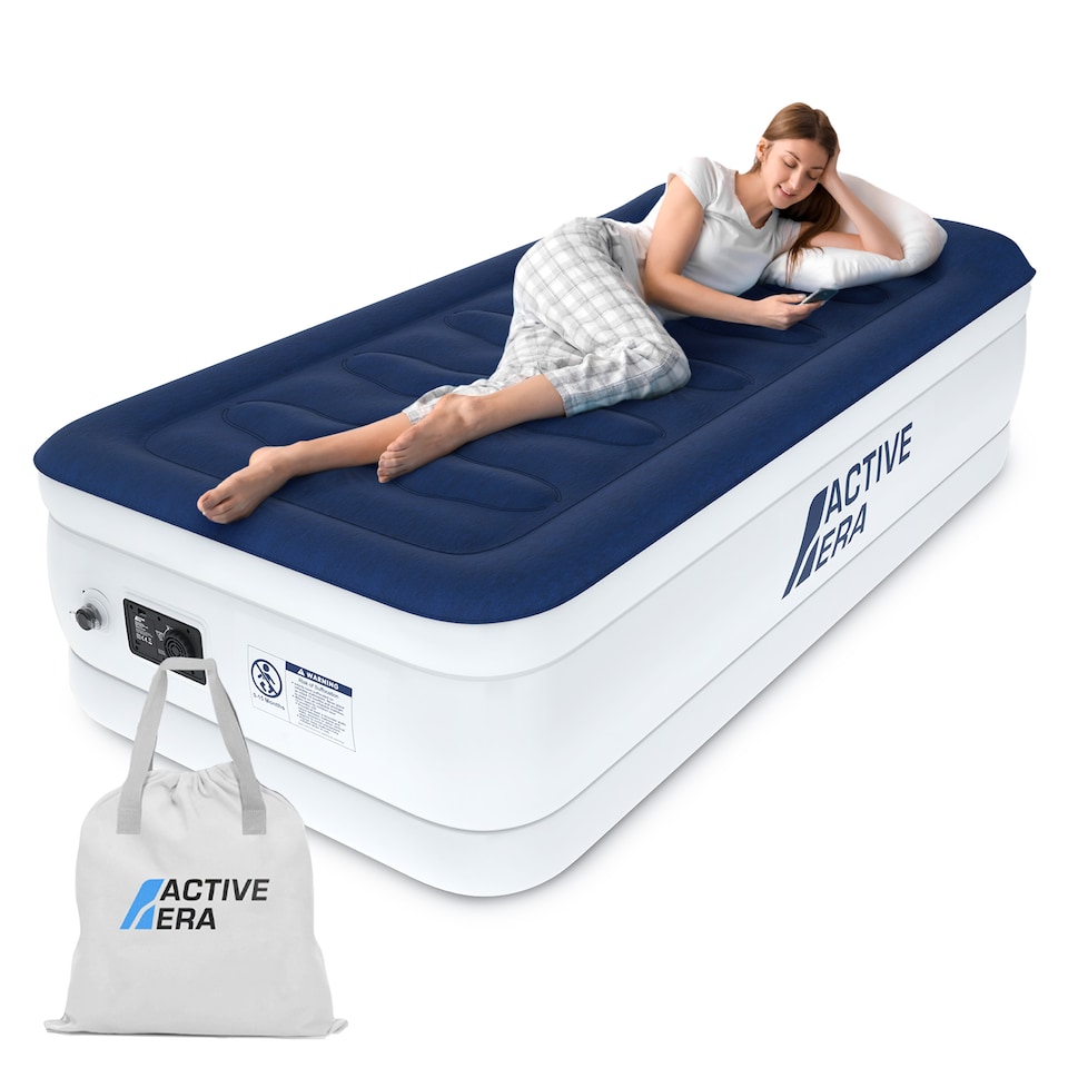 image 1 of Active Era Single Comfort Plus Air Bed - Navy White | Blue