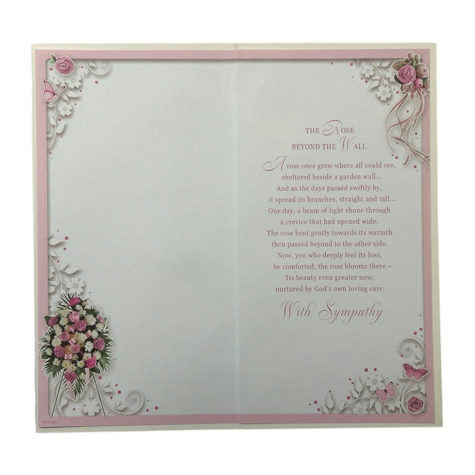 image 1 of Loss of Grandma Floral Design Sympathy Opacity Card