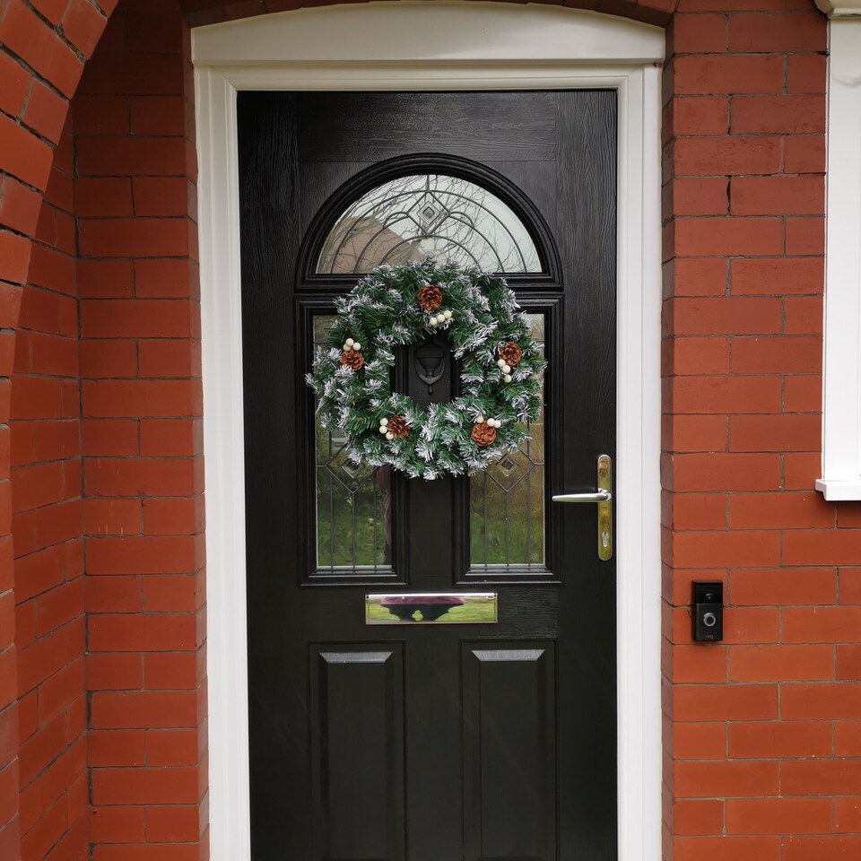 image 1 of 40cm Snow Tips Christmas Door Wreath for Indoor / Outdoor