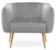 image 1 of Interiors by Premier Grey Velvet Chair with Gold Finish Legs, Back & Armrest Dining Chair, Easy to Clean Armchair