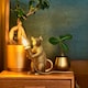 image 2 of ValueLights Modern Metallic Gold Painted Rat Design Table Lamp