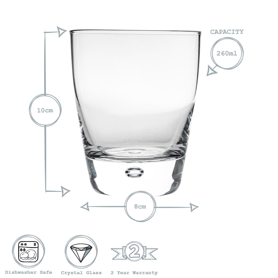 image 1 of Bormioli Rocco Luna Whisky Glasses - 260ml - Pack of 4 | Clear | Clear