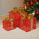 image 4 of Set of 3 LED Outdoor Christmas Presents, Inc Timer