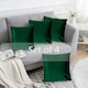 image 4 of Plain Velvet 45cm x 45cm Green Cushion Set of 4 | Green | 45cm x 45cm x 10cm | 4