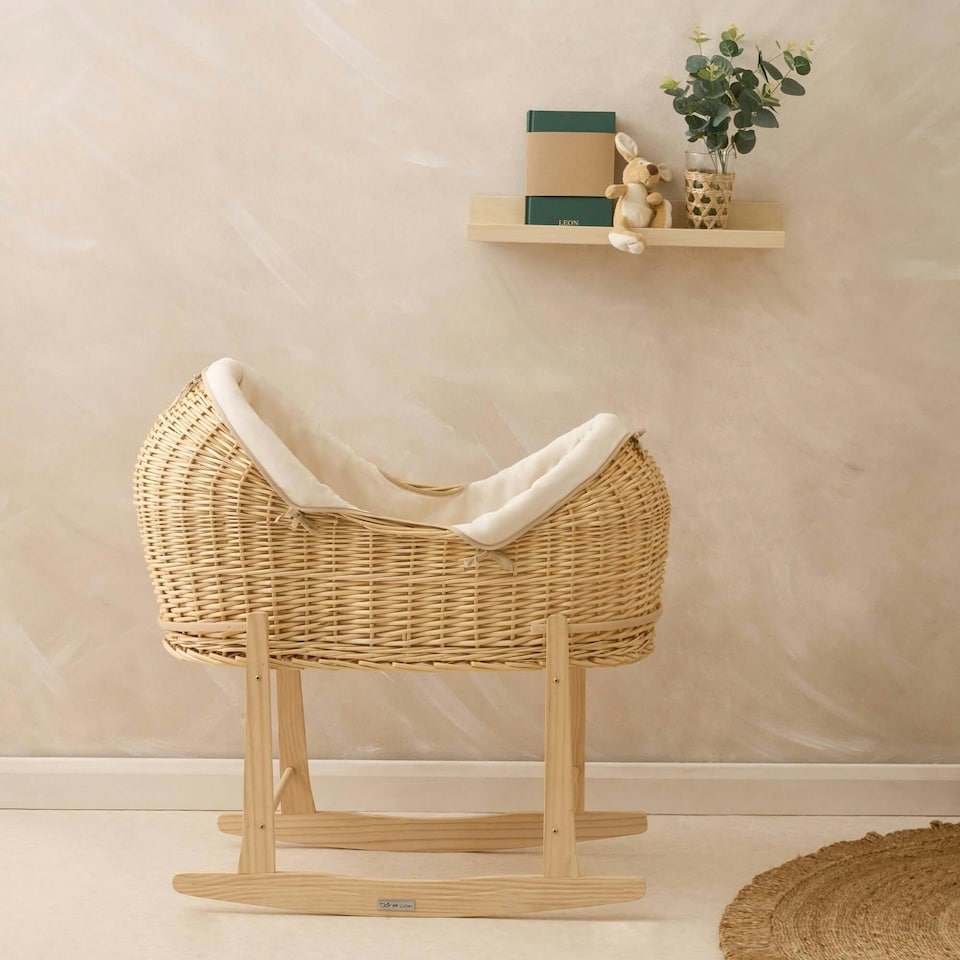 image 1 of Clair de Lune Organic Noah Pod With Rocking Stand - Cream