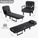 image 6 of 4 in 1 Folding Single Sofa Bed Convertible Lounge Sleeper Chair with Adjustable Backrest and Large Cushion Black