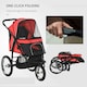image 5 of PawHut Three-Wheel Pet Stroller, for Medium, Small Dogs, Foldable Cat Pram - Red