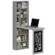 image 1 of HOMCOM Folding Convertible Desk with Blackboard and Bookshelf, Grey