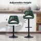 image 6 of HOMCOM Bar Stools Set of 2, Swivel Barstools with Adjustable Height, Backrest and Footrest,  Modern PU Leather Upholstered Breakfast Bar Chairs for Kitchen Island, Counter, Dining Room, Dark Green | Green | Green