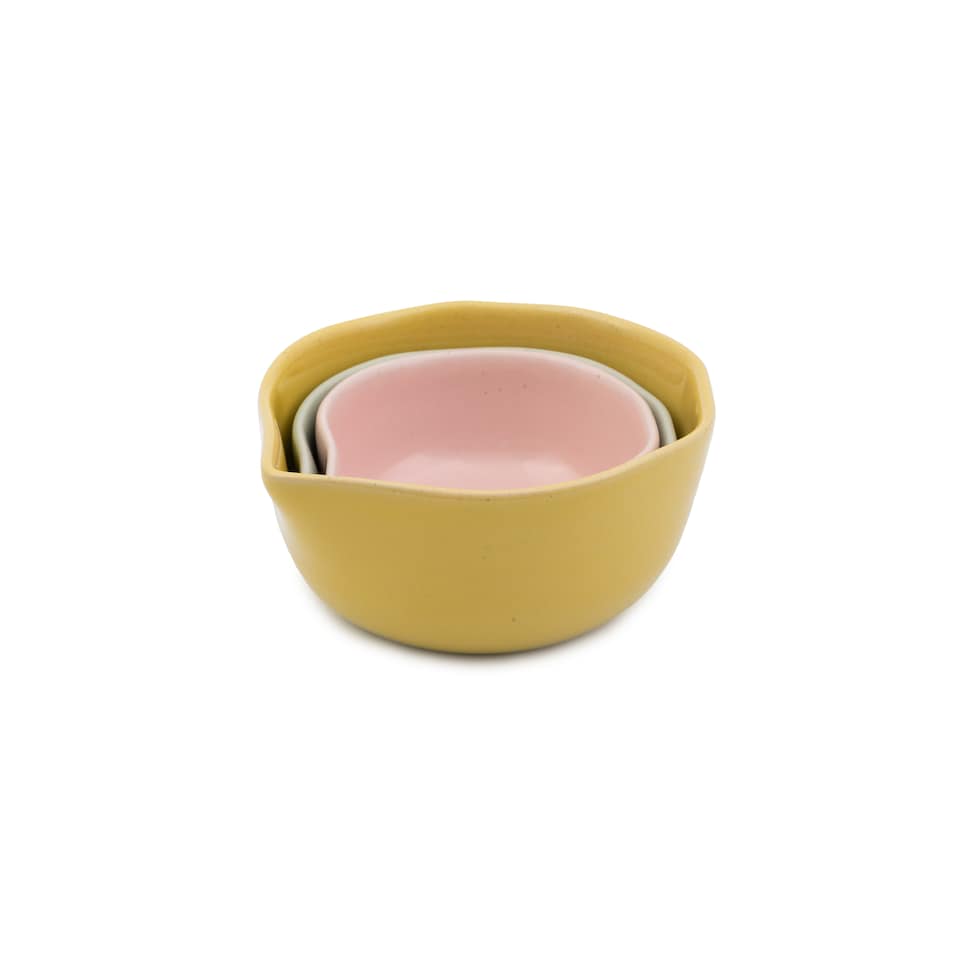 image 1 of Jamie Oliver Big Love Set of 3 Pinch-Me Pots | Multi | Multicolour
