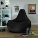 image 2 of Recliner Indoor Outdoor Bean Bag Black Bean Bag Chair | Black | Black | 1