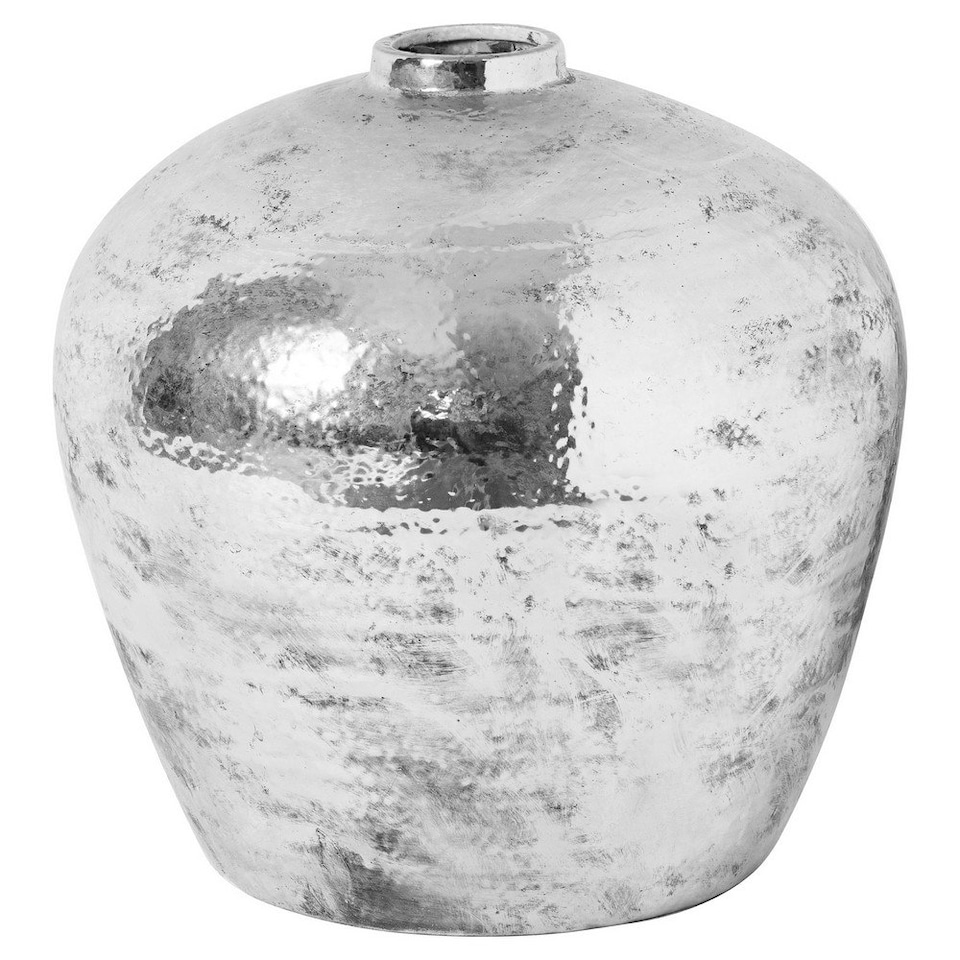Hill Interiors Astral Hammered Vase - Silver - 38cm x 39cm x 39cm
