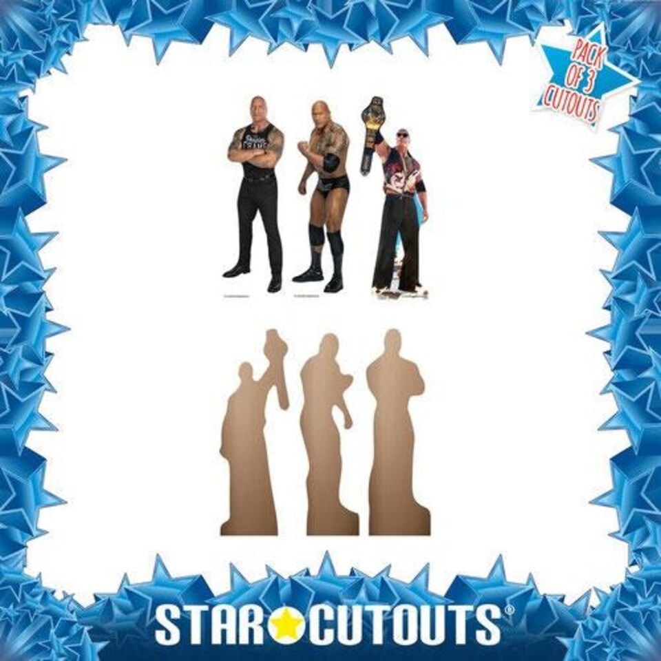 image 1 of The Rock WWE Dwayne Johnson Table Top Cardboard Cutouts - Pack of 3