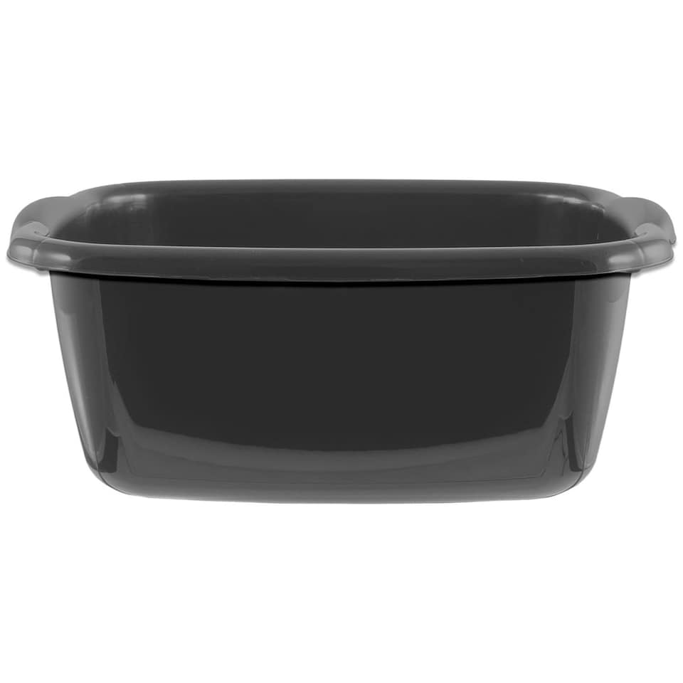 image 1 of Black Washing Up Bowl & Black Dish Drainer Rack Black