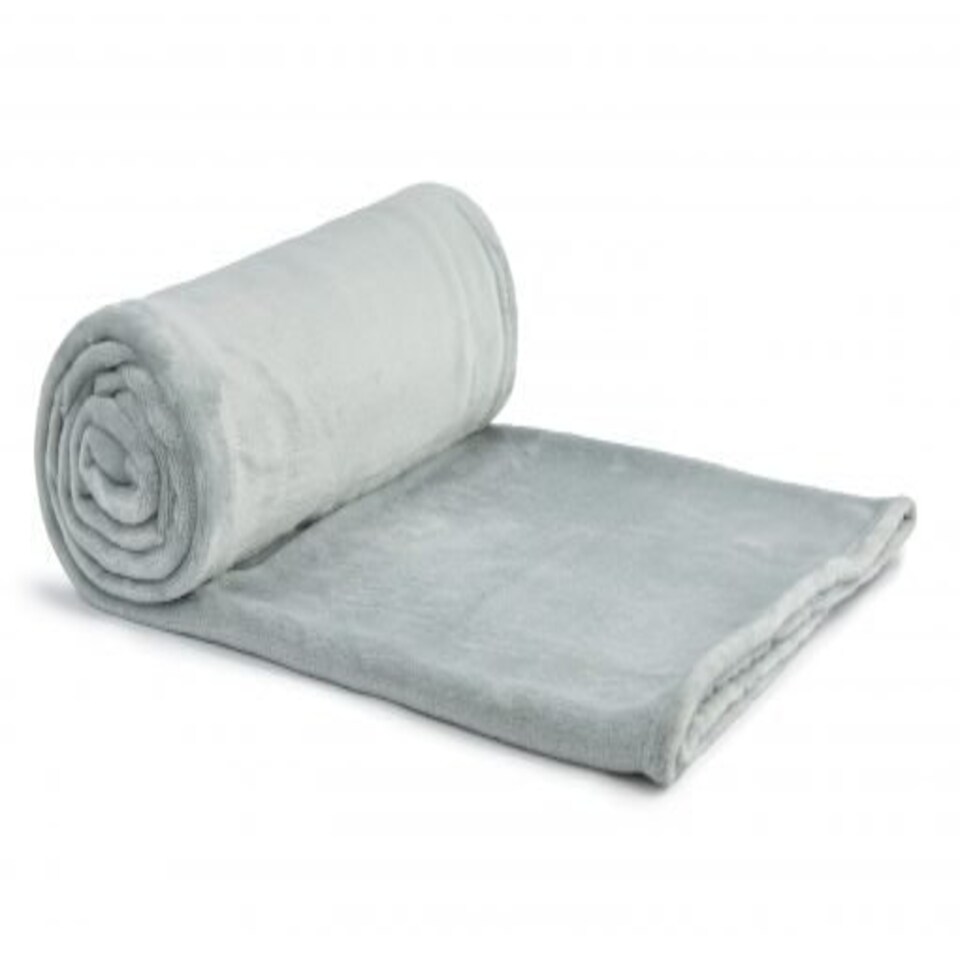 image 1 of Plush Collection Flannel Fleece Super Soft Throw in Silver (55" x 71") Grey | Grey
