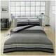 image 1 of VELVETIO Moxie Stripe Duvet Cover Set Reversible Polycotton Easy Care Beddings Black | King