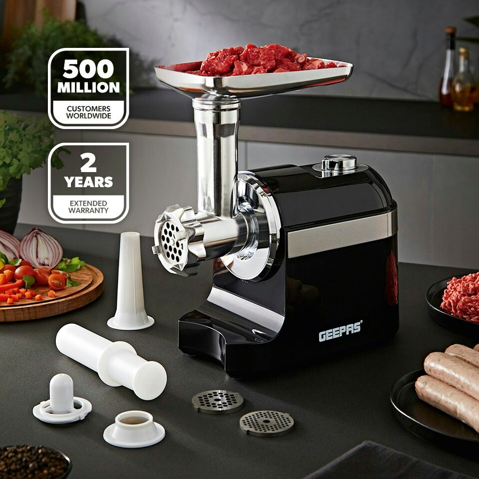 image 1 of GEEPAS  Electric Meat Grinder, 1800W, Black
