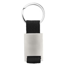 MidOcean Tech Rectangular Metal Keyring - Black/Silver - One Size