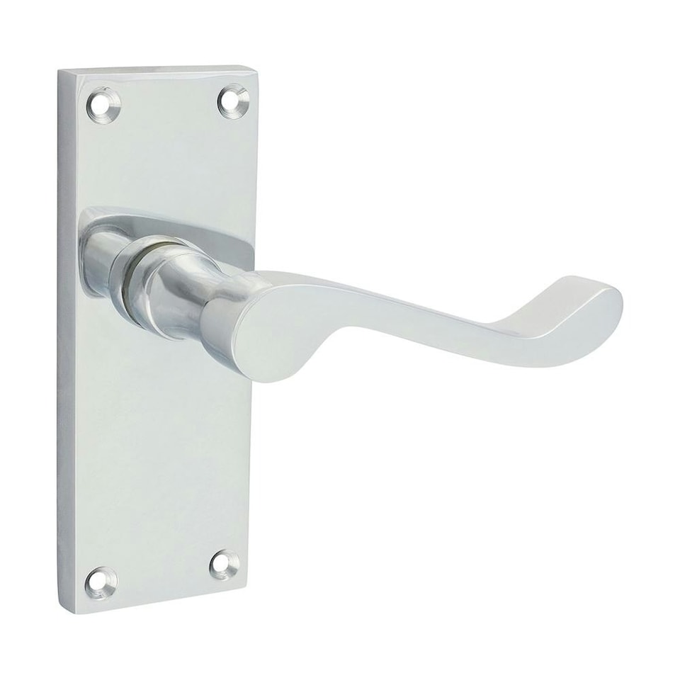 Timco - Victorian Scroll Latch Handles - Polished Chrome (Size 114 x 42 - 2 Pieces) | Chrome