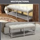 image 6 of HOMCOM 2-Tier Bed End Bench, Vintage Stool Button Tufted Window Seat Cream White 