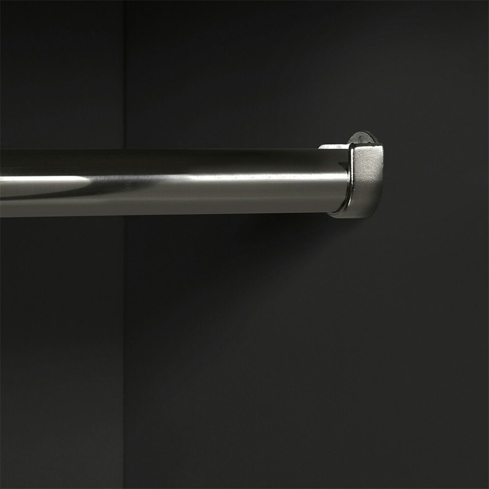 image 1 of Walnut Oak and Matt Black 2 Door Soft Close Wardrobe