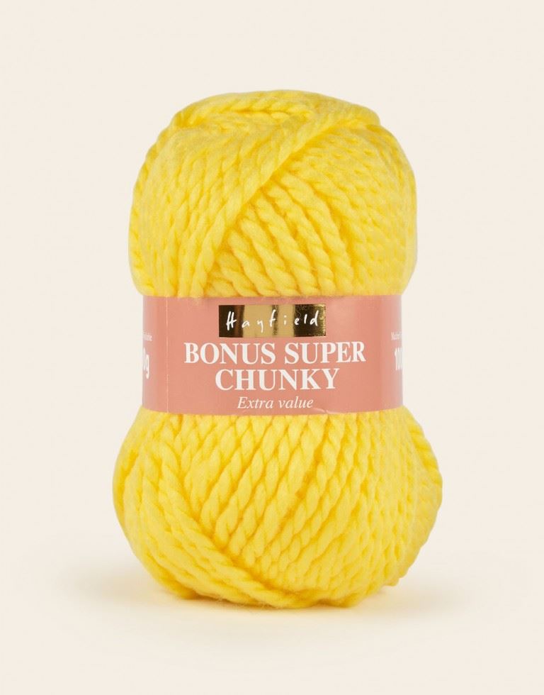 Hayfield Yellow Bonus Super Chunky Yarn (Value Pack 10 x 100g Balls) For Crochet, Knitting - 82m per ball