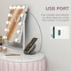image 10 of HOMCOM Hollywood Vanity Mirror with Lights, 3746 cm Lighted Makeup Mirror with 3 Colour, 12 LED Bulbs, 10 Magnifying, USB Charging Port, Phone Holder