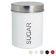 image 1 of Harbour Housewares White Round Metal Kitchen Sugar Canister Kitchen Caddy Kitchen Storage Containers Canisters
