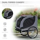 image 3 of PawHut Pet Bicycle Trailer Steel Dog Bike Carrier Water Resistant Travel Grey