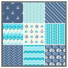 Nautical tiles (Picutre Frame) Grey | M
